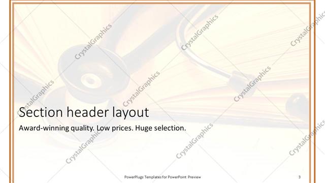 Section Header presentation slide layout