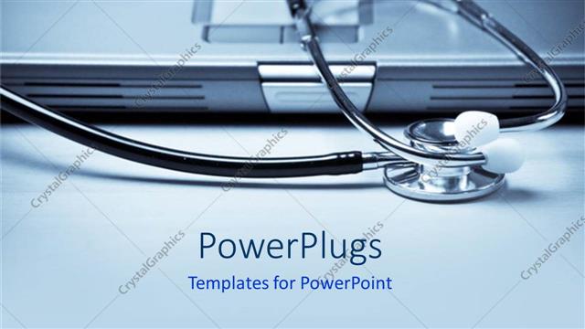  Presentation with medical laptop - A stethoscope with a laptop in the background