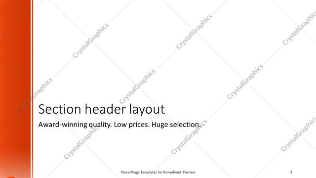 Section Header presentation slide layout