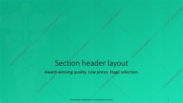 Section Header presentation slide layout