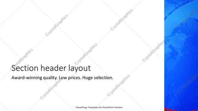 Section Header presentation slide layout