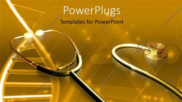 Presentation with dna - A stethoscope with various DNA structures in the background