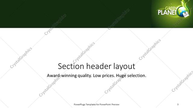 Section Header presentation slide layout