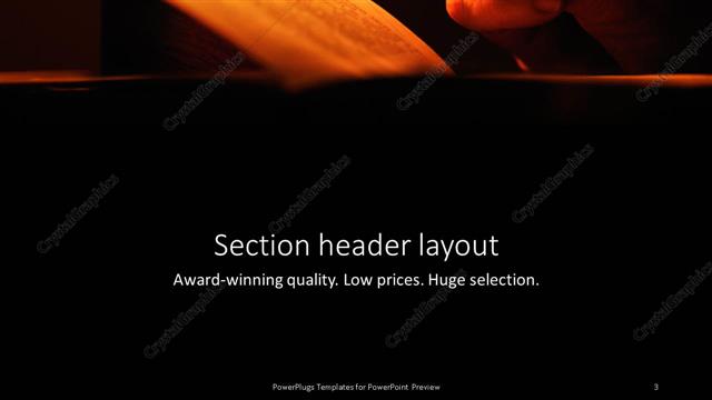 Section Header presentation slide layout
