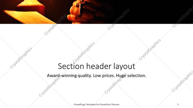 Section Header presentation slide layout