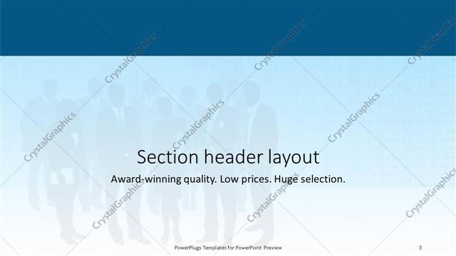 Section Header presentation slide layout