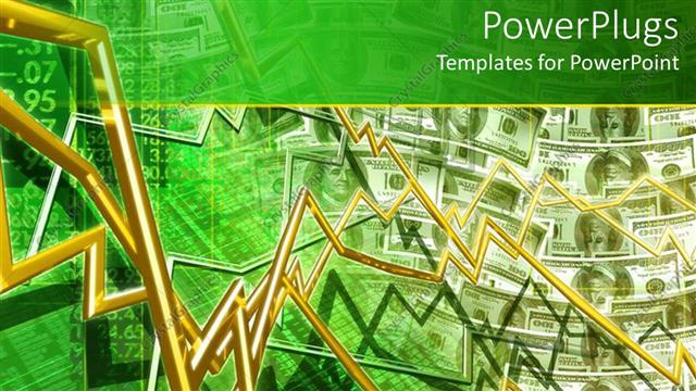  Presentation with market - Stock market concept with stock prices, chart and $100 bills money