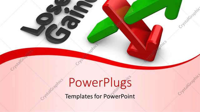  Presentation with stock market - Stock market depiction with red and green arrow depicting lose and gain