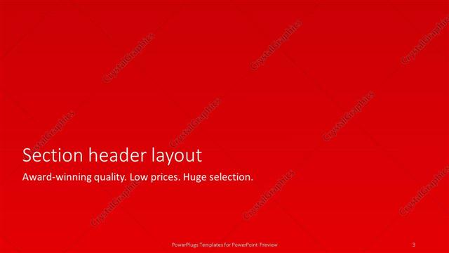 Section Header presentation slide layout