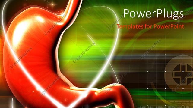  Presentation with stomach - A stomach with a number of lines in background