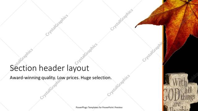 Section Header presentation slide layout