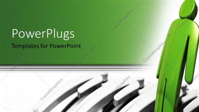  Presentation with storm - Storm blowing 3D men down with green man standing upright?