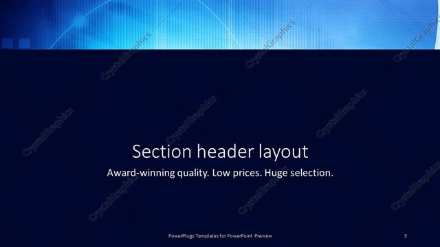Section Header presentation slide layout