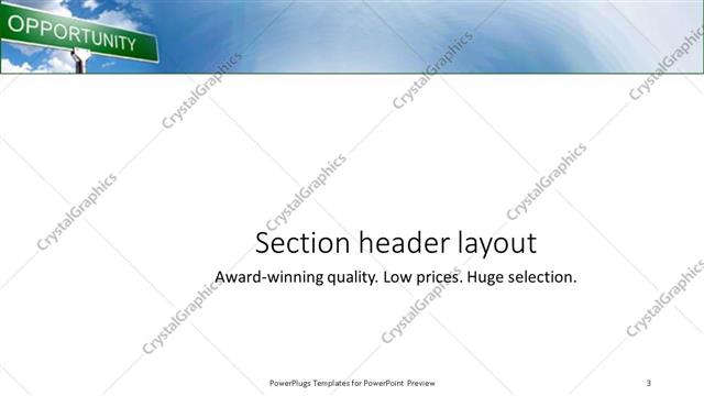 Section Header presentation slide layout