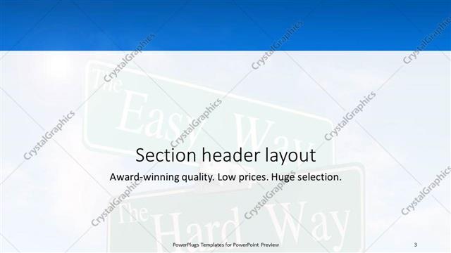 Section Header presentation slide layout
