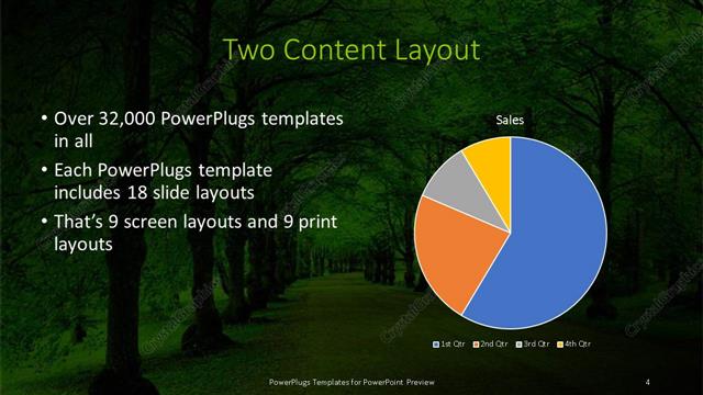 Two Content presentation slide layout