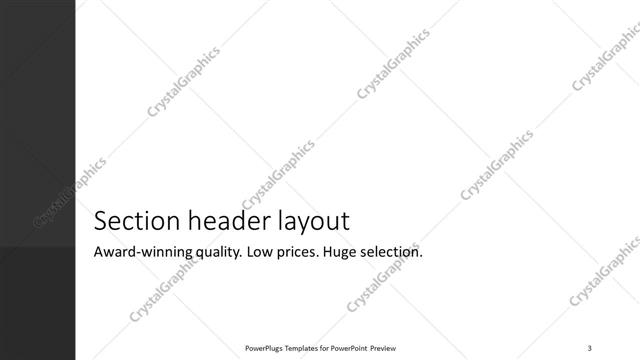 Section Header presentation slide layout