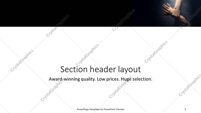Section Header presentation slide layout