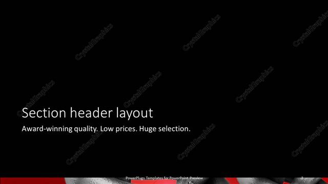 Section Header presentation slide layout