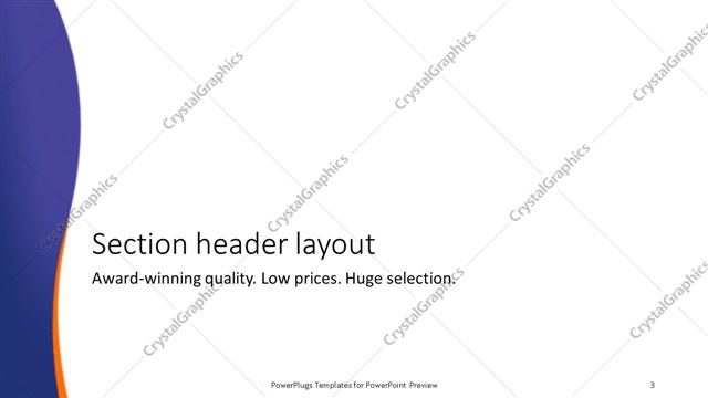 Section Header presentation slide layout