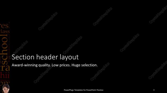 Section Header presentation slide layout