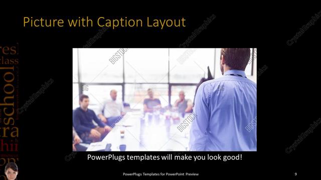 Picture with Caption presentation slide layout