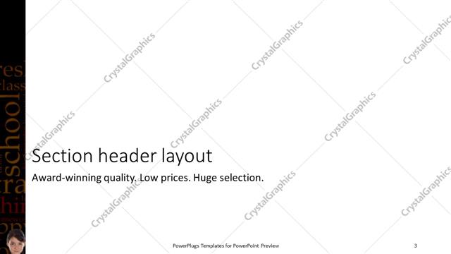 Section Header presentation slide layout