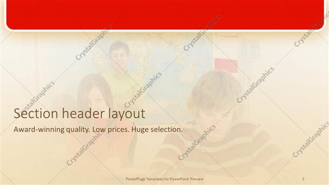 Section Header presentation slide layout