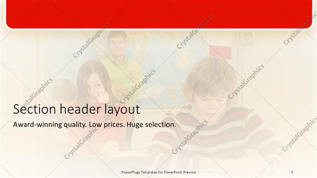 Section Header presentation slide layout