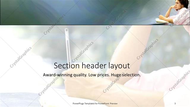 Section Header presentation slide layout