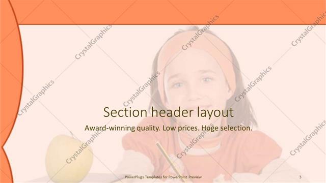 Section Header presentation slide layout