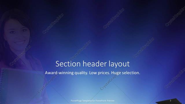 Section Header presentation slide layout