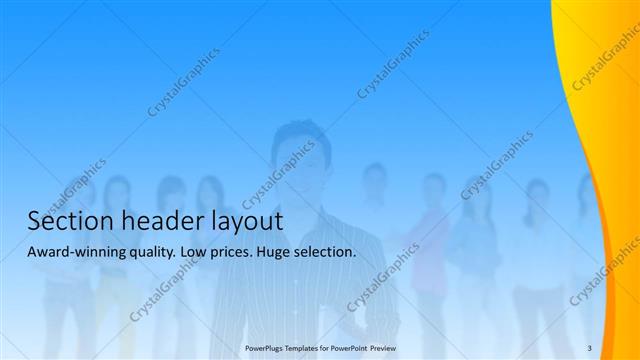 Section Header presentation slide layout