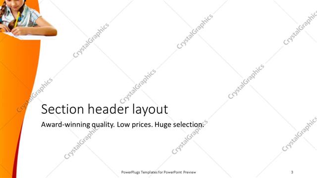 Section Header presentation slide layout