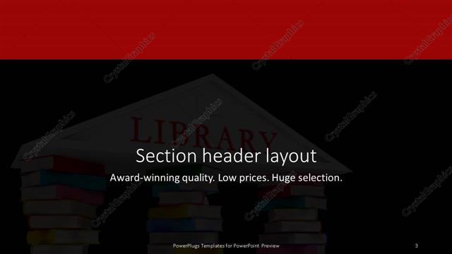 Section Header presentation slide layout