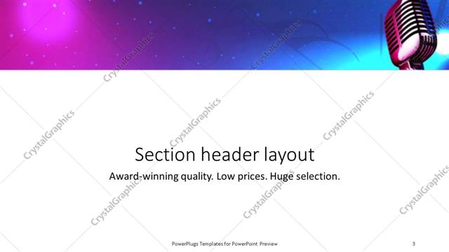Section Header presentation slide layout