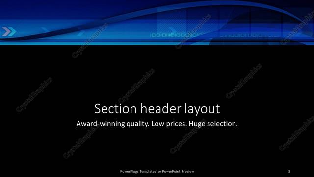 Section Header presentation slide layout