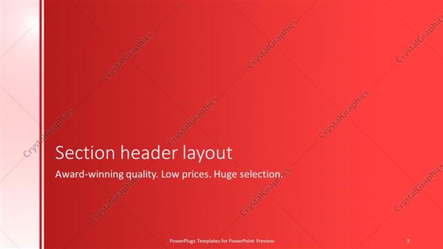 Section Header presentation slide layout