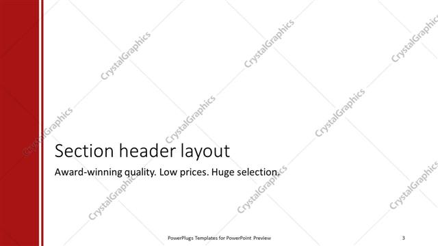 Section Header presentation slide layout