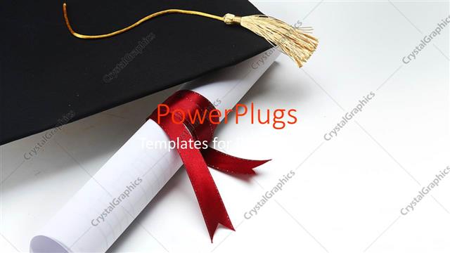  Presentation with achievement - Success achievement graduation hat graduation diploma red ribbon  yellow tassel