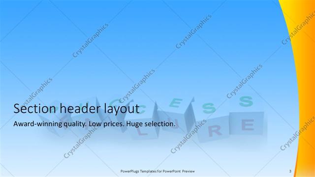 Section Header presentation slide layout