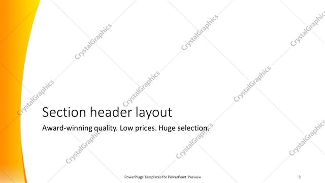 Section Header presentation slide layout