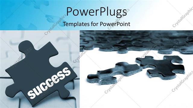  Presentation with mountain snow - SUCCESS puzzle piece with puzzle pieces on snow filled mountain