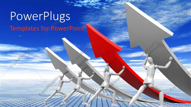  Presentation with arrows - A number of people pulling the arrows