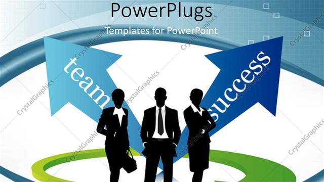  Presentation with business success - Successful business team with arrow pointing towards success