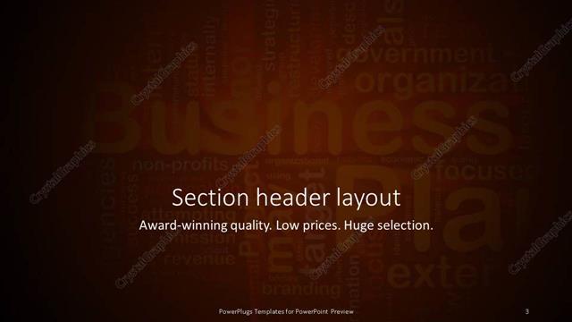 Section Header presentation slide layout