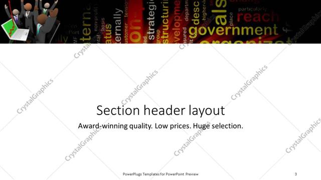 Section Header presentation slide layout