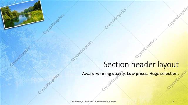 Section Header presentation slide layout