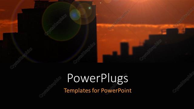  Presentation with buildings - A sun in the background with shadows of the buildings