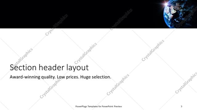 Section Header presentation slide layout